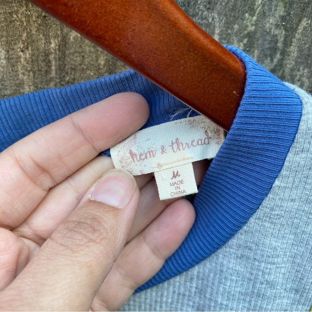 Hem & Thread Block Color Mock Neck Swing Tank - image 5